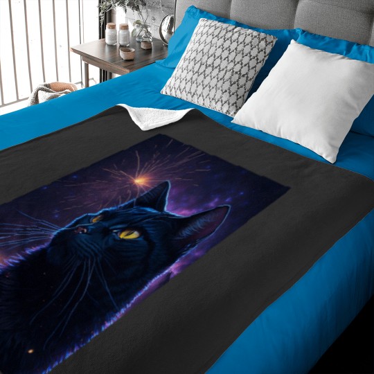 Discover black catss Fireworks Baby Blankets