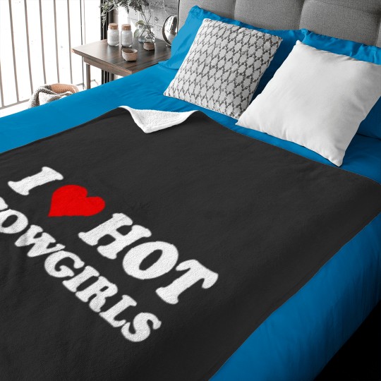 Discover I Love Hot Cowgirls Funny Western Rodeo Baby Blankets