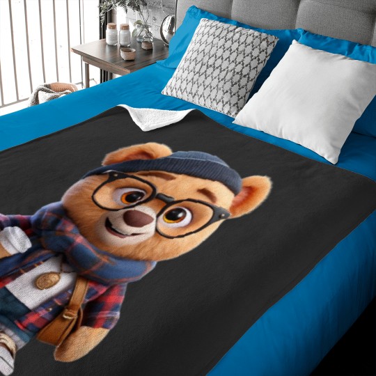 Discover Hipster Teddy Bear Baby Blankets