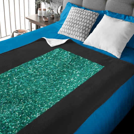 Discover Sparkly Mermaid Green Aqua Glitter Graphic Baby Blankets