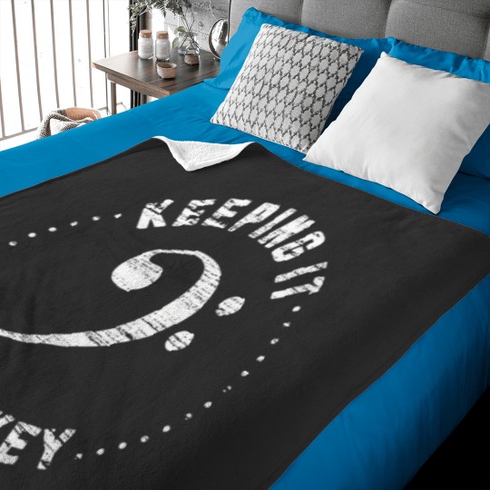 Discover Bass Clef Music Keeping It Low Key Musician Humor Baby Blankets