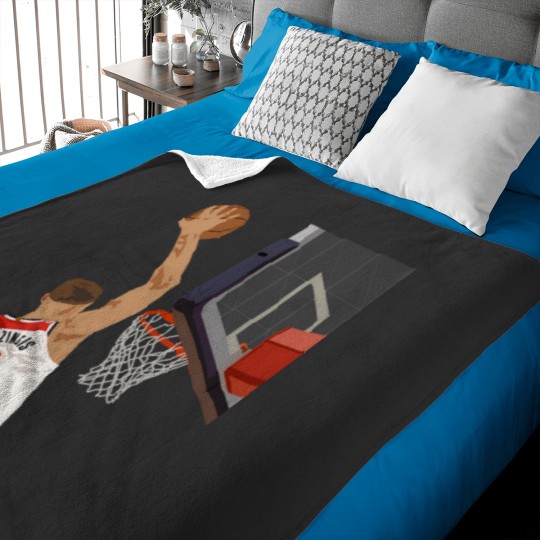 Discover Kristaps Porzingis Slam Dunks Baby Blankets