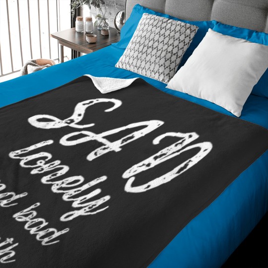 Discover sad lonely and bad at math Baby Blankets