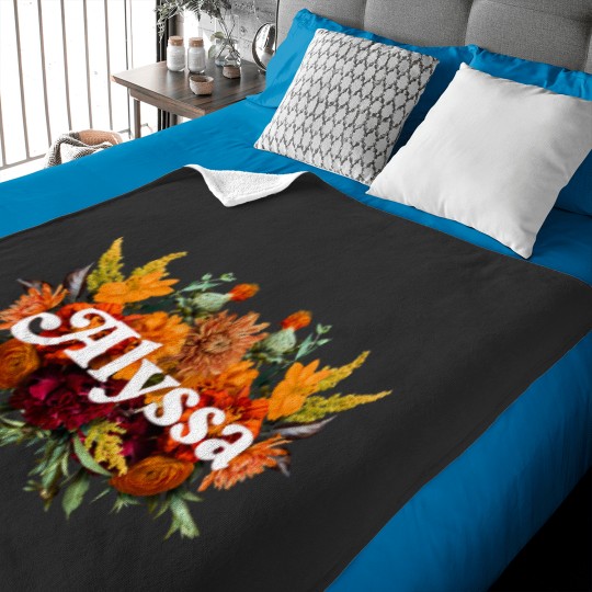 Discover Alyssa Bohemian Flower Name Collage Baby Blankets