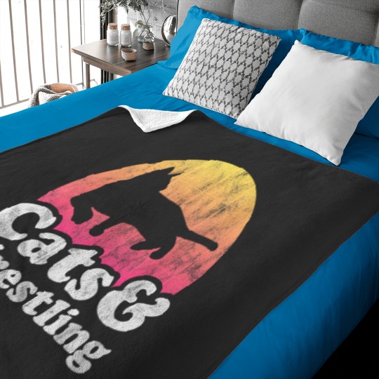 Discover Cats and Wrestling Men's or Women's Cat and Wrestler Baby Blankets