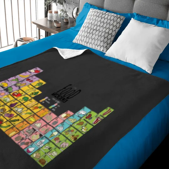 Discover Periodic Table Of Fun Foods Colorful And Illustrated Fruits And Vegetables Baby Blankets