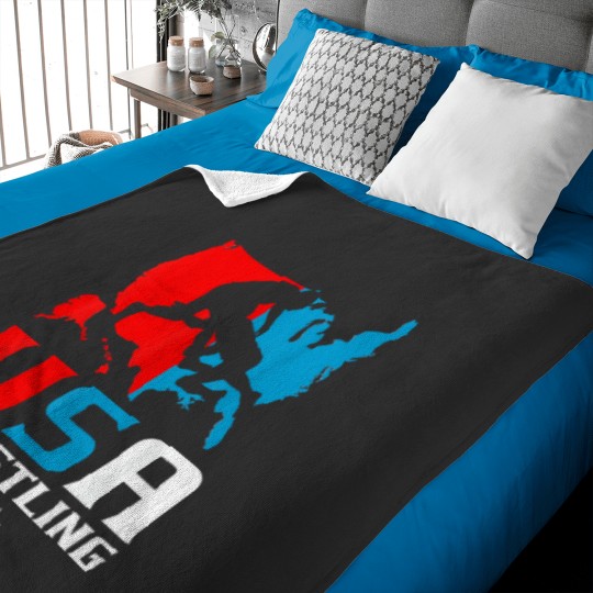 Discover USA Wrestling Independence Day American Flag Wrestler Sports Baby Blankets