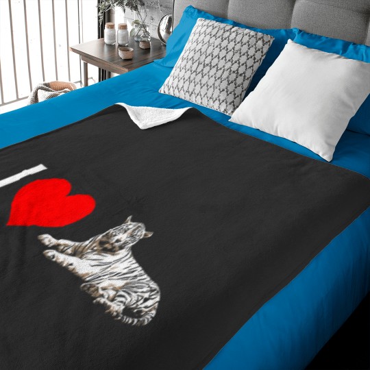 Discover I Heart White Tigers! Minimalist Vintage Wildlife [logo] Baby Blankets