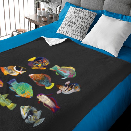 Discover Tropical Fish Of The World Baby Blankets