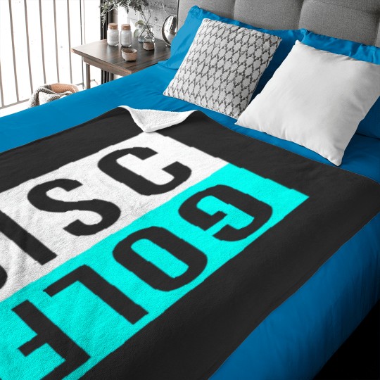 Discover Disc Golf White And Blue Modern Minimalist Baby Blankets