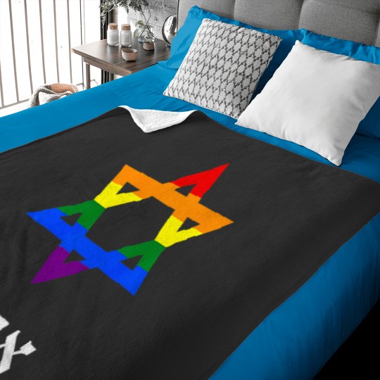 Discover mens gay jewish star of david hebrew love gay pride rainbow Flags premium Baby Blankets