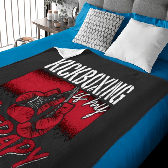 Discover Kickboxing Is My Therapy Kickboxer Fighter Boxing 1 Baby Blankets