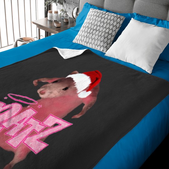Discover Christmas Ratz Funny Pink Mouse Rat Meme Baby Blankets