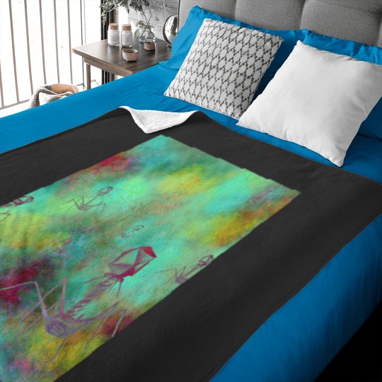 Discover Bacteriophage Invasion Baby Blankets