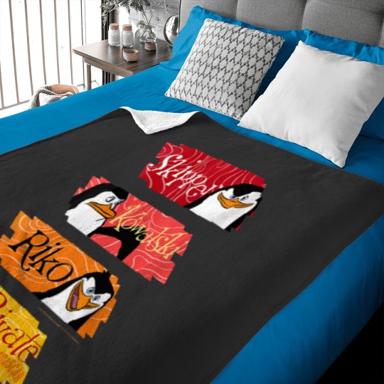 Discover womens madagascar penguins name panels Baby Blankets