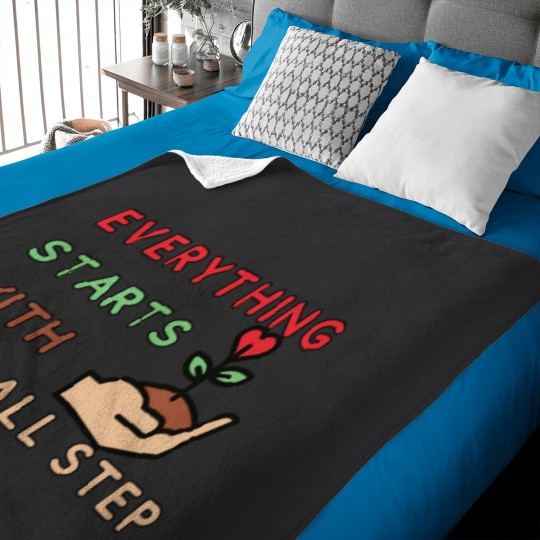 Discover Everything Starts With a Small Step (4) Baby Blankets
