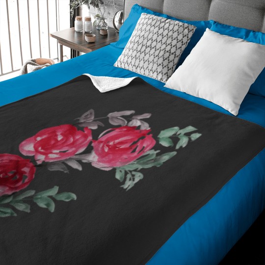 Discover Red  Color Rose 3077 Baby Blankets
