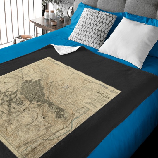 Discover Vintage Map of Ragusa Italy (1943) Baby Blankets