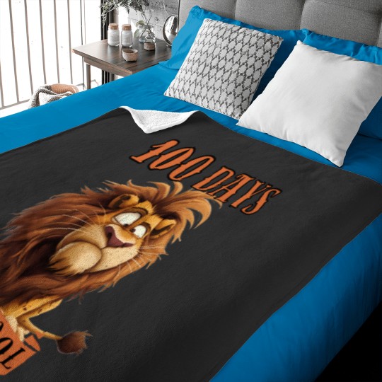 Discover 100 Days Of School Cute Cartoon Lion Baby Blankets