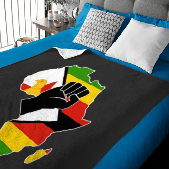 Discover Zimbabwean pride Zimbabwe flag Africa map raised fist hoodie Baby Blankets