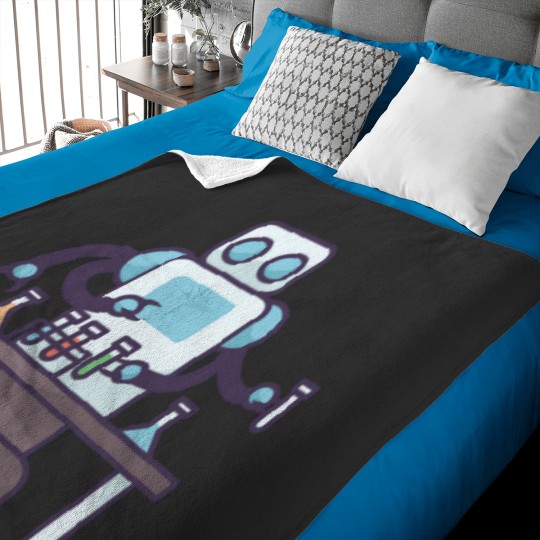 Discover Robot Holding Test Tubes Baby Blankets