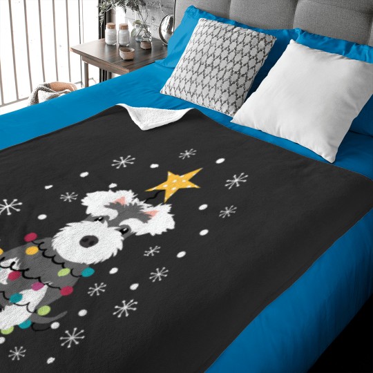 Discover Salt And Pepper Miniature Schnauzer Christmas Tree (1) Baby Blankets