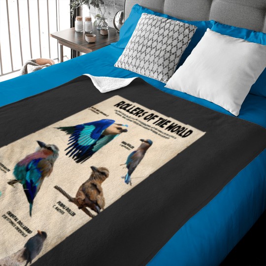 Discover coraciidae roller birds of the world conservation science poster Baby Blankets