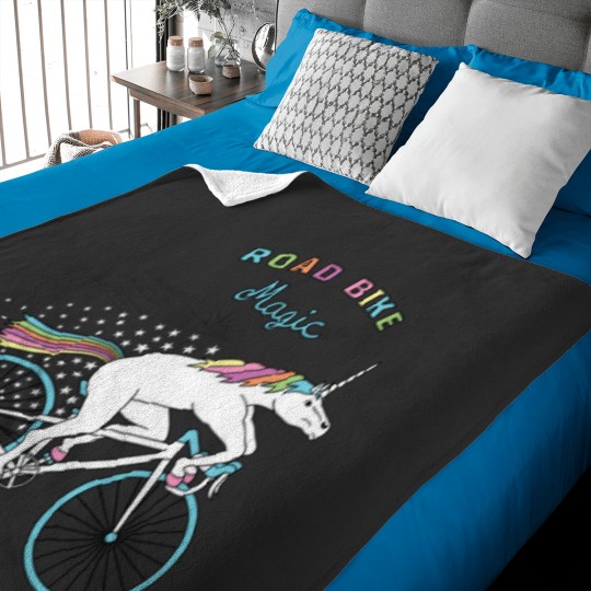Discover Road Bike Magic Unicorn Outline Baby Blankets
