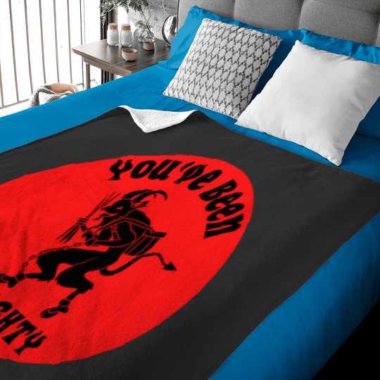 Discover You'Ve Been Naughty Krampus - Black And Red Baby Blankets