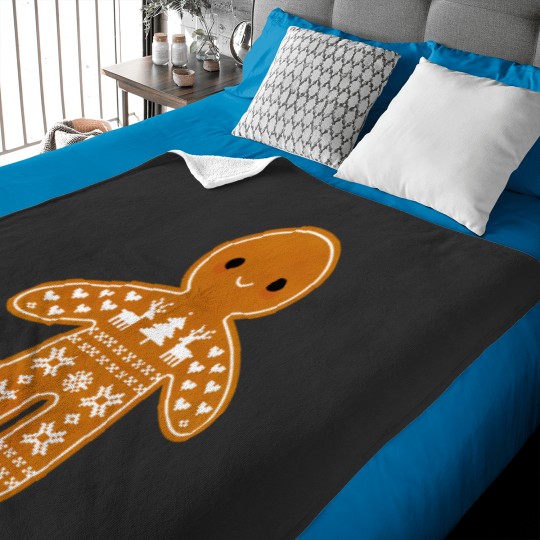 Discover Sweater Pattern Gingerbread Cookie Baby Blankets