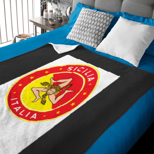 Discover Sicilia, Italia, Sicily, Italy, with flag colors Baseball ¾ Sleeve T-Shirt Baby Blankets