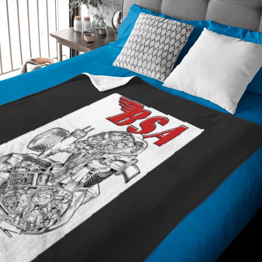 Discover BSA Emblem A50 Engine Baseball ¾ Sleeve T-Shirt Baby Blankets