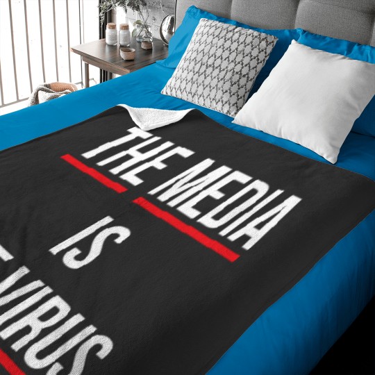 Discover the media is the virus WHITE Baby Blankets