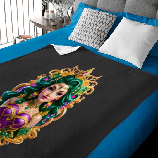 Discover little miss mardi gras parades messy bun s girls toddler Baby Blankets