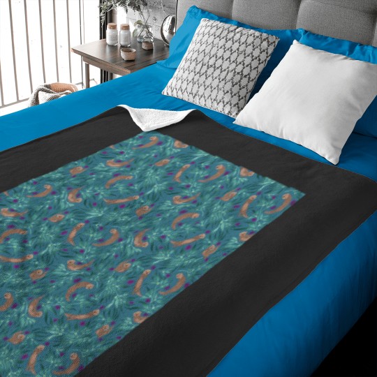 Discover otter cover blue Baby Blankets