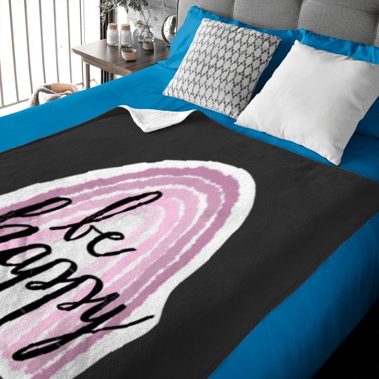 Discover Be Happy Purple Rainbow Baby Blankets