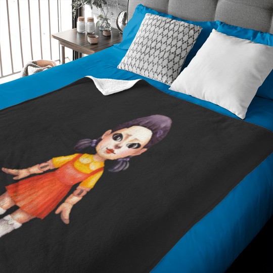 Discover Squid Cosplay. Watercolor Game doll Baby Blankets