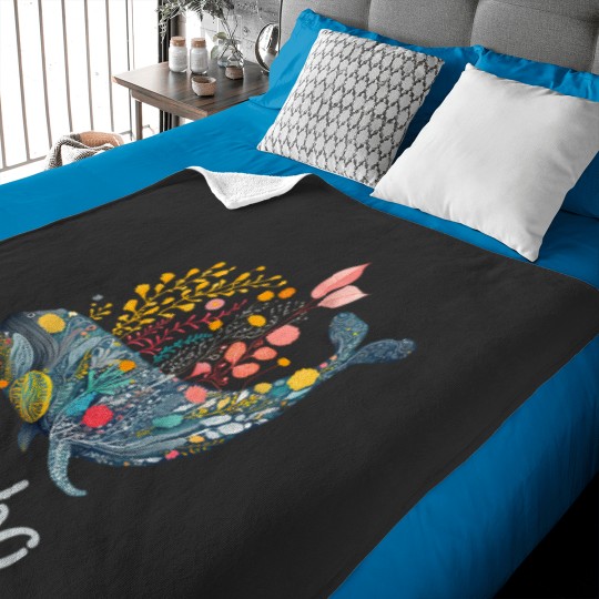 Discover Floral Whale Cabo San Lucas Baby Blankets