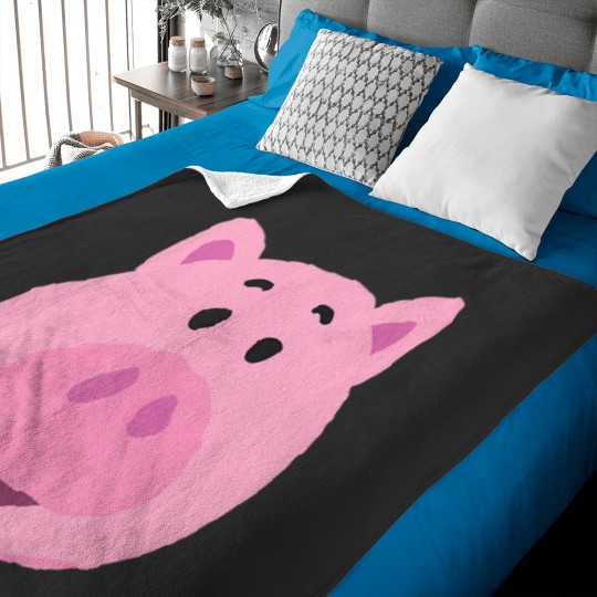 Discover Hmm Big- Cute Pig Logo Baby Blankets