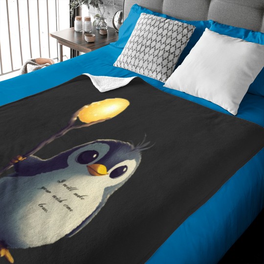 Discover Magical Penguin Granting Wishes With A Golden Glow 2656 Baby Blankets
