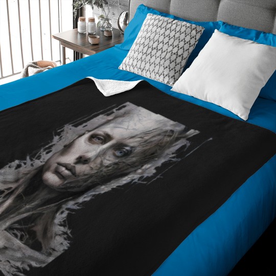 Discover The disintegrated abstract human face Baby Blankets