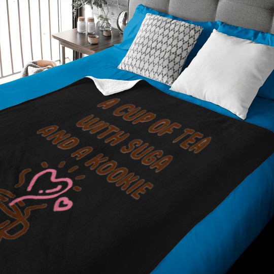 Discover Simple design  A Cup Of Tea With Suga And A Kookie Baby Blankets