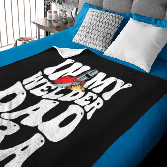 Discover In-My-Welder-Dad-Era-Funny-Welder-Groovy-Weld-Welding-T-Shirt Baby Blankets