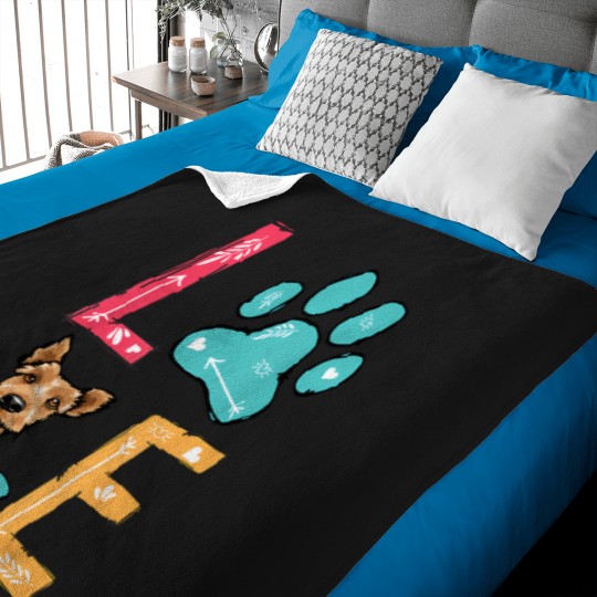 Discover Love My Welsh Terrier Dog Lover T-Shirt Baby Blankets