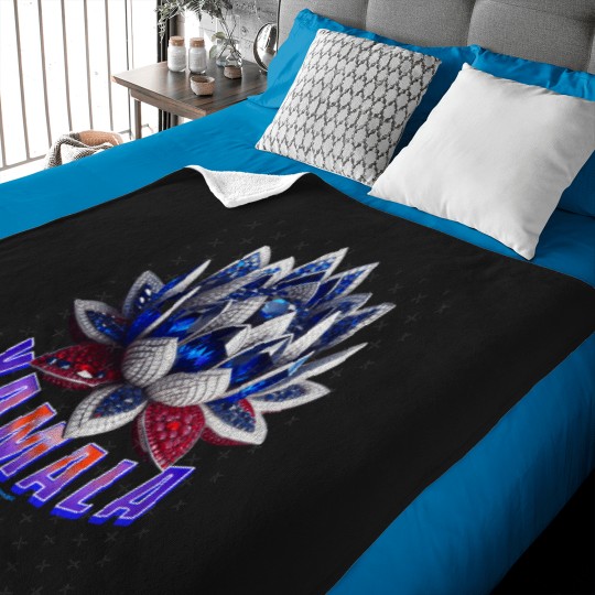 Discover SUDD0184 DemocratDesigns Kamala Harris Saphire Blue Lotus Patriotic USA for Democrats Baby Blankets