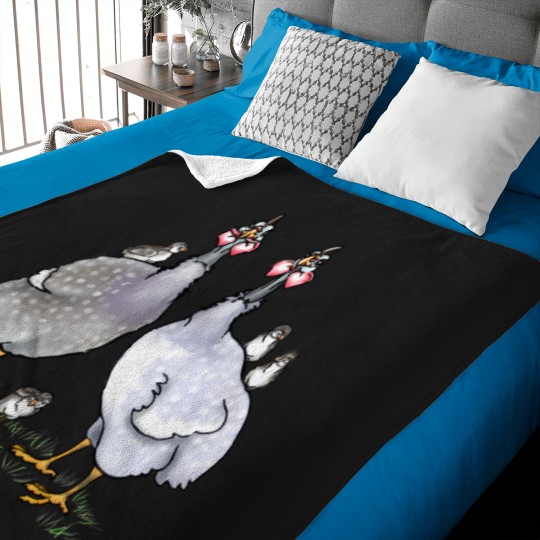 Discover Guinea fowl Family Baby Blankets