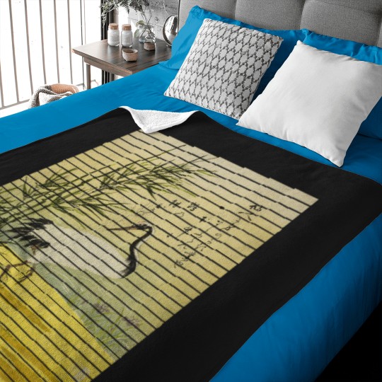 Discover Famous Vintage Art Crane Bamboo and Iris Special Design Baby Blankets