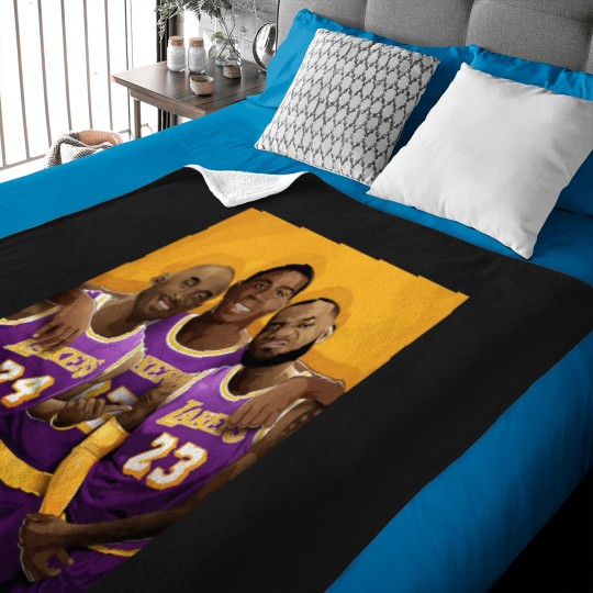 Discover Los Angeles Basketball Legends Lebron, Magic, and Kobe Inspi   High Quality Baby Blankets