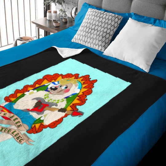 Discover Beach Bear- Sitting Too Long Baby Blankets