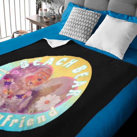 Discover Beach Bear Is My Boyfriend Baby Blankets